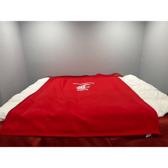 WA State University WSU Cougars Sweatshirt Blanket, Logo Brands 84” x 54” - Picture 3 of 5